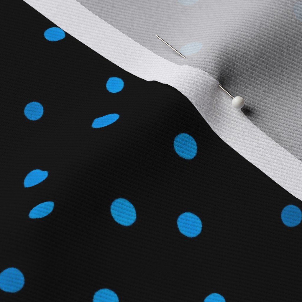 Halloween Will O Wisps Blue Black Seamless Pattern Fabric will o wisps fabric