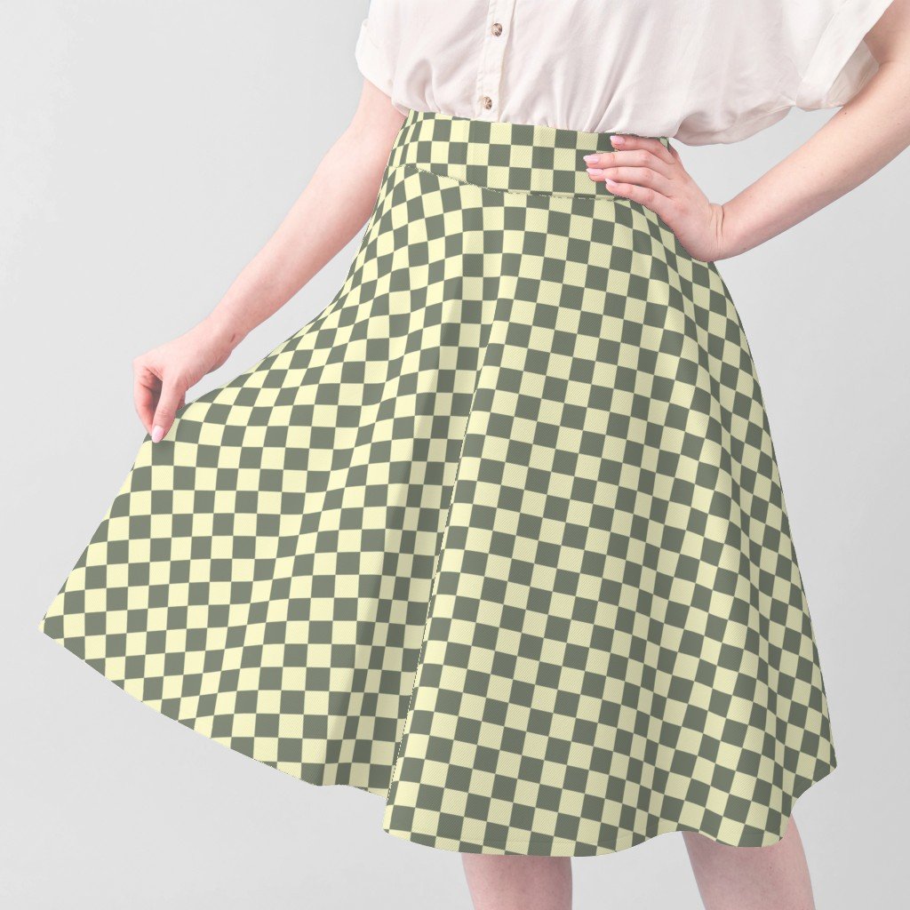 Classic Sage Green and Cream White 1 Inch Check Fabric kitchen decor fabric
