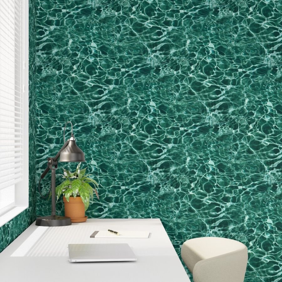 Sardinia Cala Luna Teal Water Ripples Wallpaper cool tone wallpaper