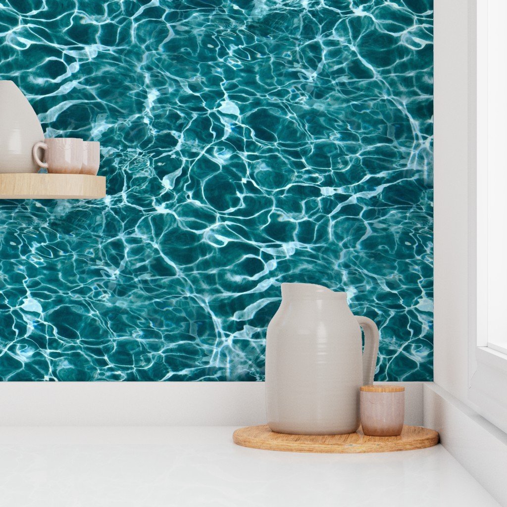 Exuma Sapphire Shallows Water Ripples Wallpaper cool tone wallpaper