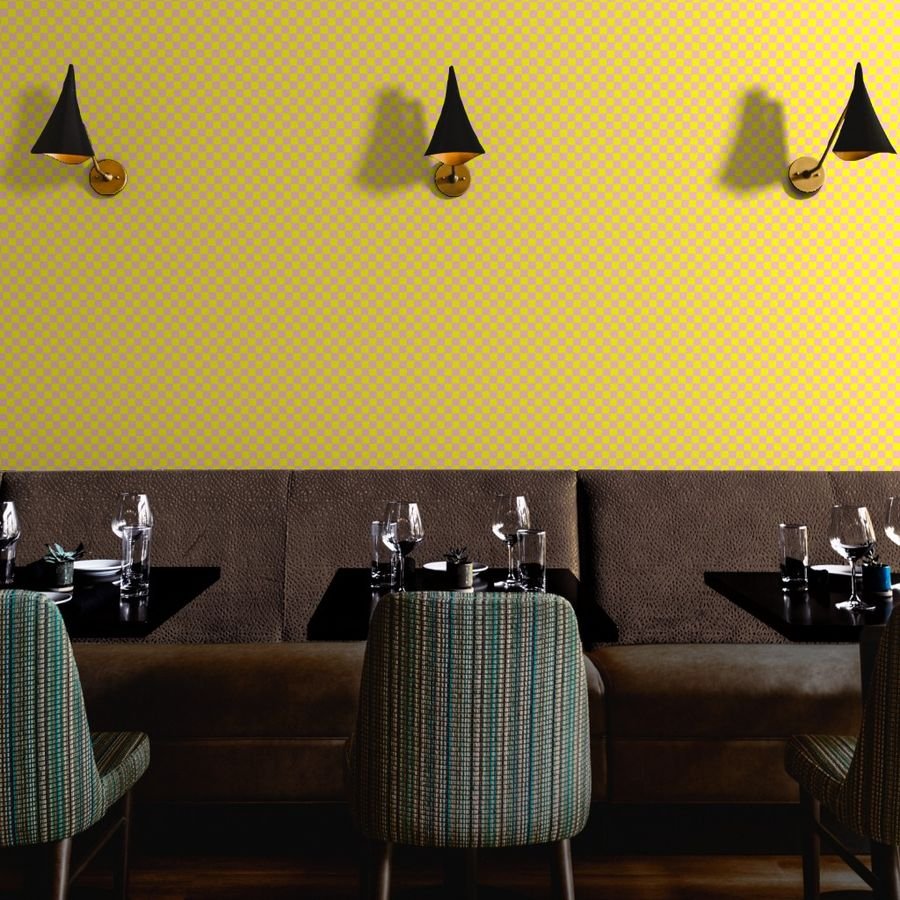 Classic Pink and Yellow 1 Inch Check Wallpaper pink and yellow wallpaper