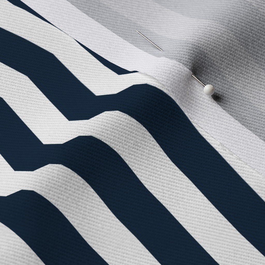Navy and White Sailor Stripes Fabric navy white stripe fabric