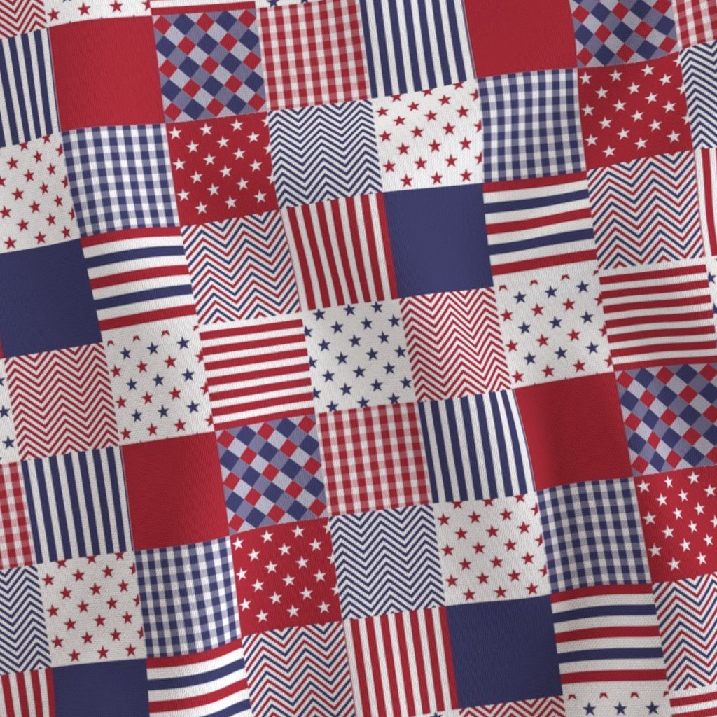 USA Mini Flag Patchwork Quilt Squares Fabric mini patchwork fabric