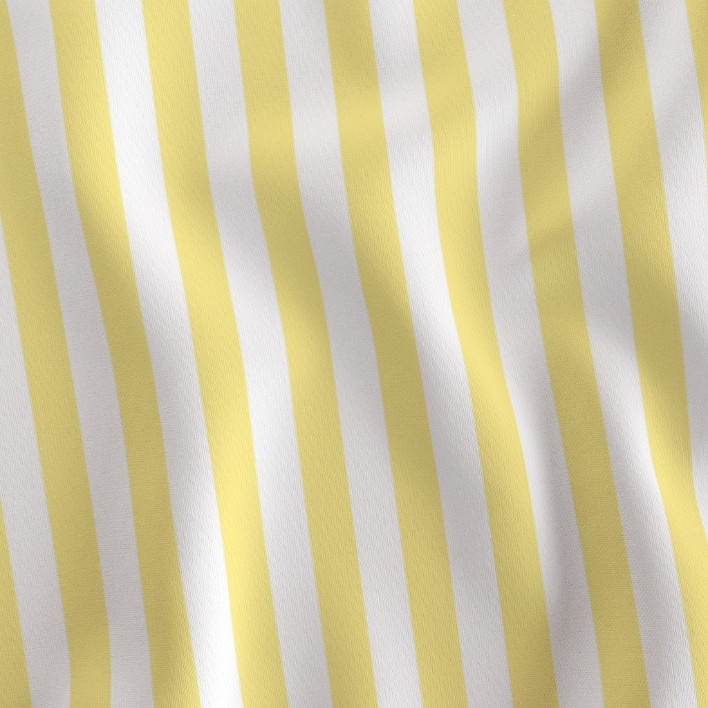 Buttermilk Yellow and White Wide Stripes Fabric butter yellow and white fabric