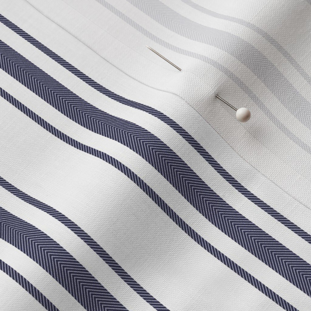 Mattress Ticking Midnight Blue Fabric blue stripes fabric