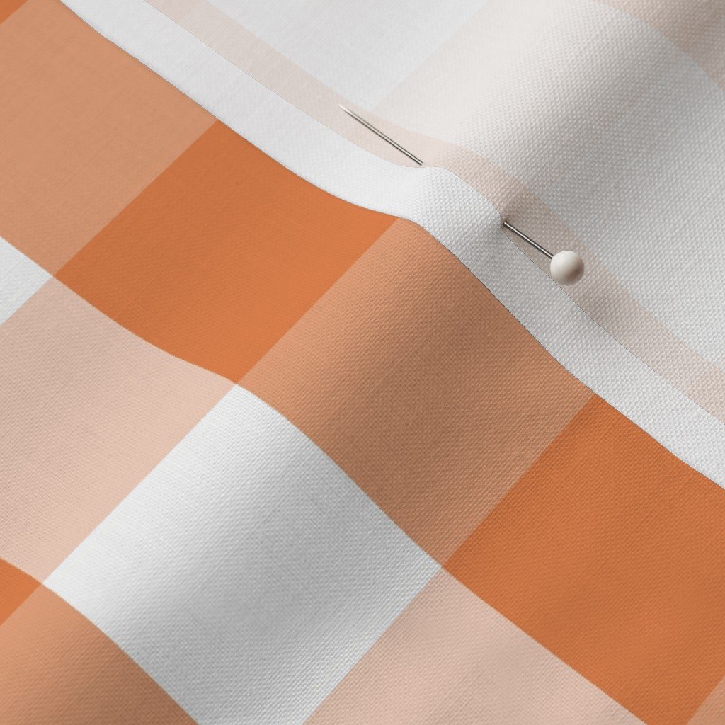 Nasturtium Orange Gingham Check Plaid Fabric gingham check fabric