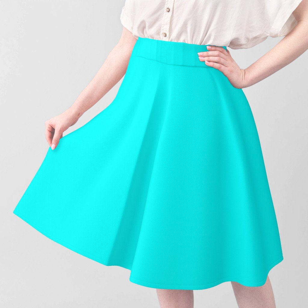 Bright Neon Aqua Blue Solid Coordinate Fabric luminous aqua fabric