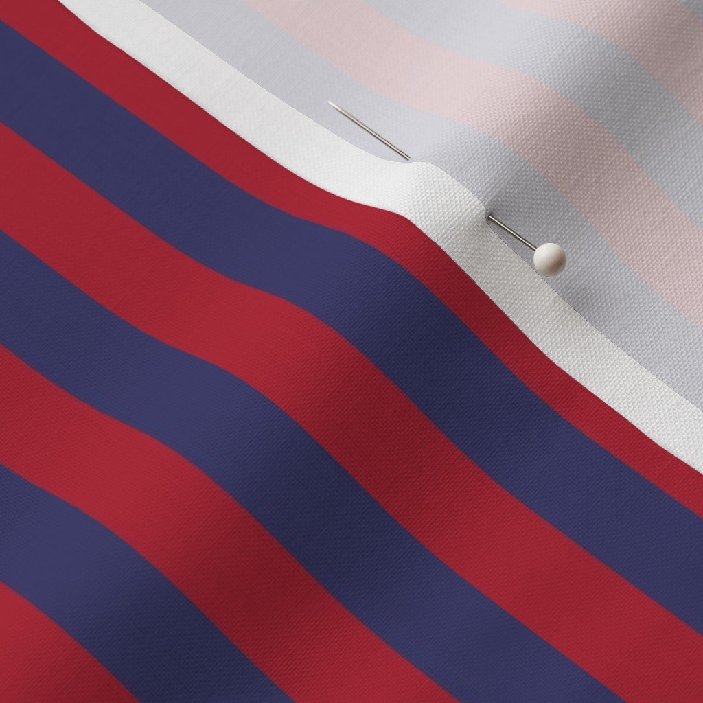 Small Red and Blue USA American Flag Vertical Stripes Fabric dark blue fabric