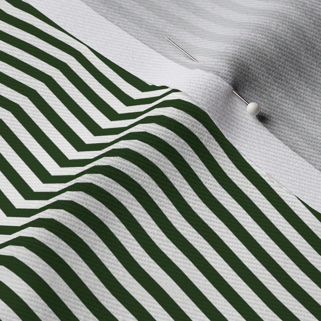 Forest Green and White 1/8-inch Thin Pencil Vertical Stripes Fabric eighth inch fabric