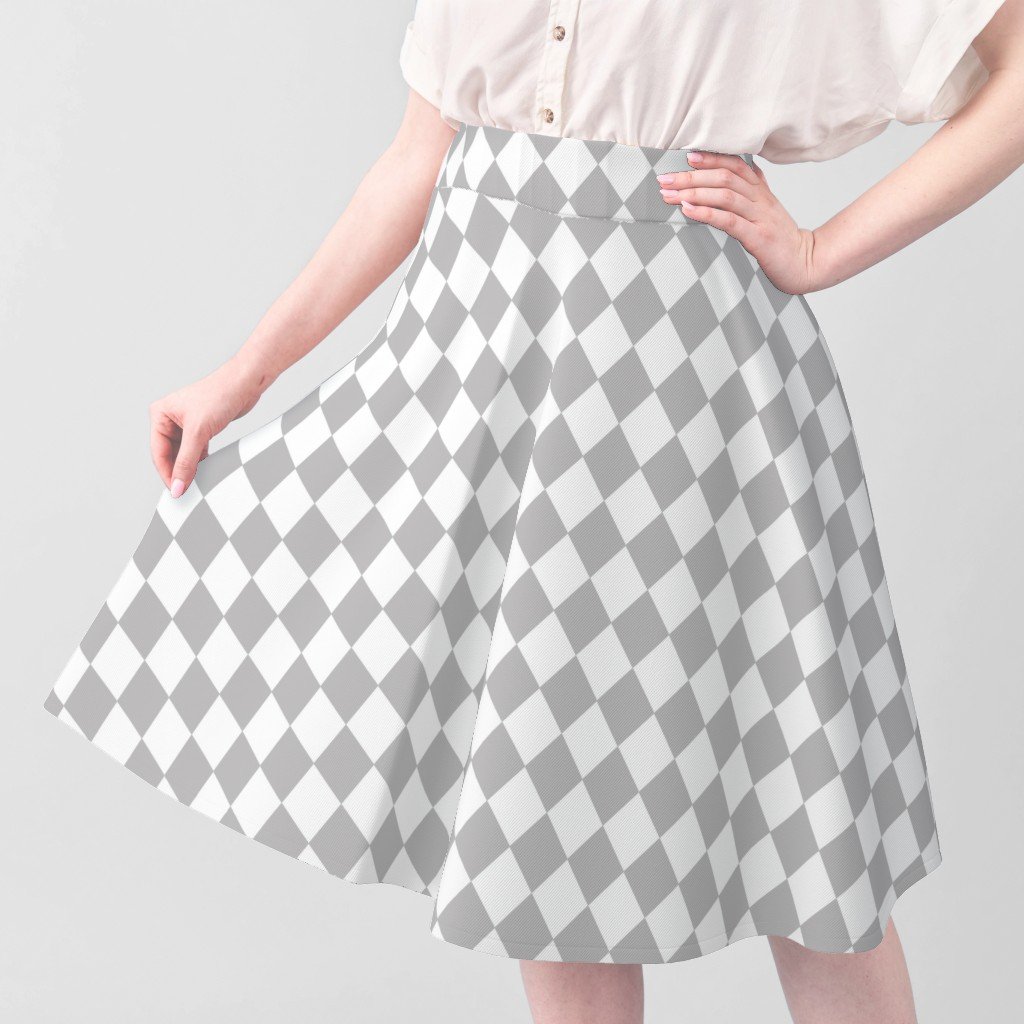 Grey Fog Small Modern Diamond Pattern Fabric fog grey fabric