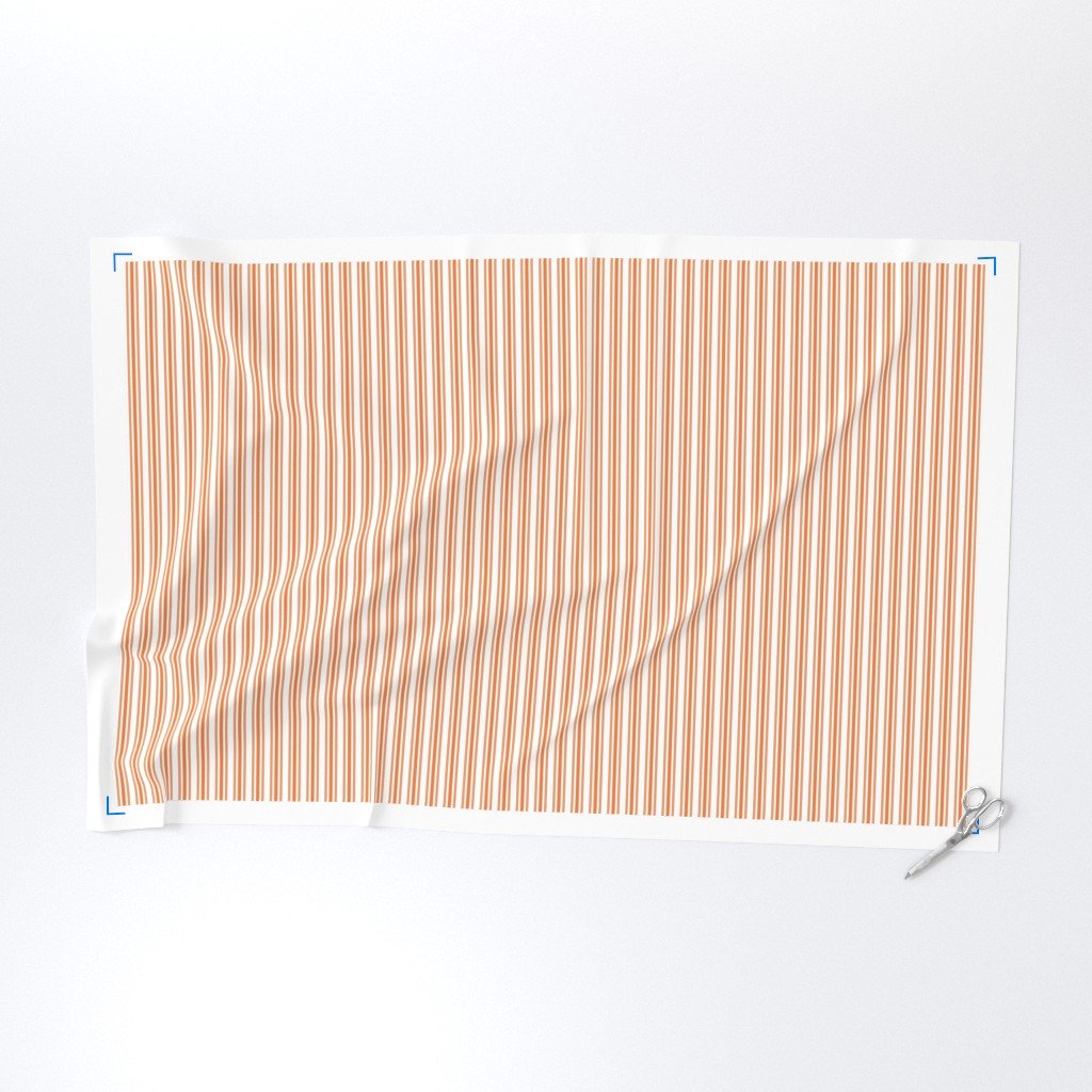 Trendy Large Orange Soda French Mattress Ticking Double Stripes Fabric orange ticking fabric