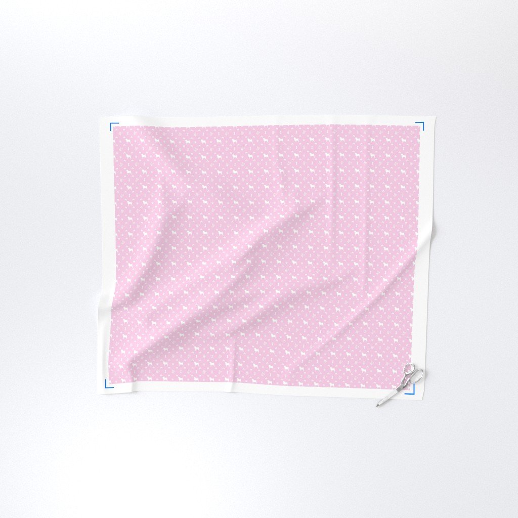 Louis Pug Face Luxury Dog Pattern in White on Princess Pink Fabric louis luxury fabric