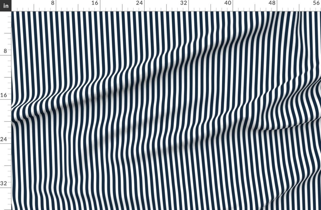 Navy and White Sailor Stripes Fabric design