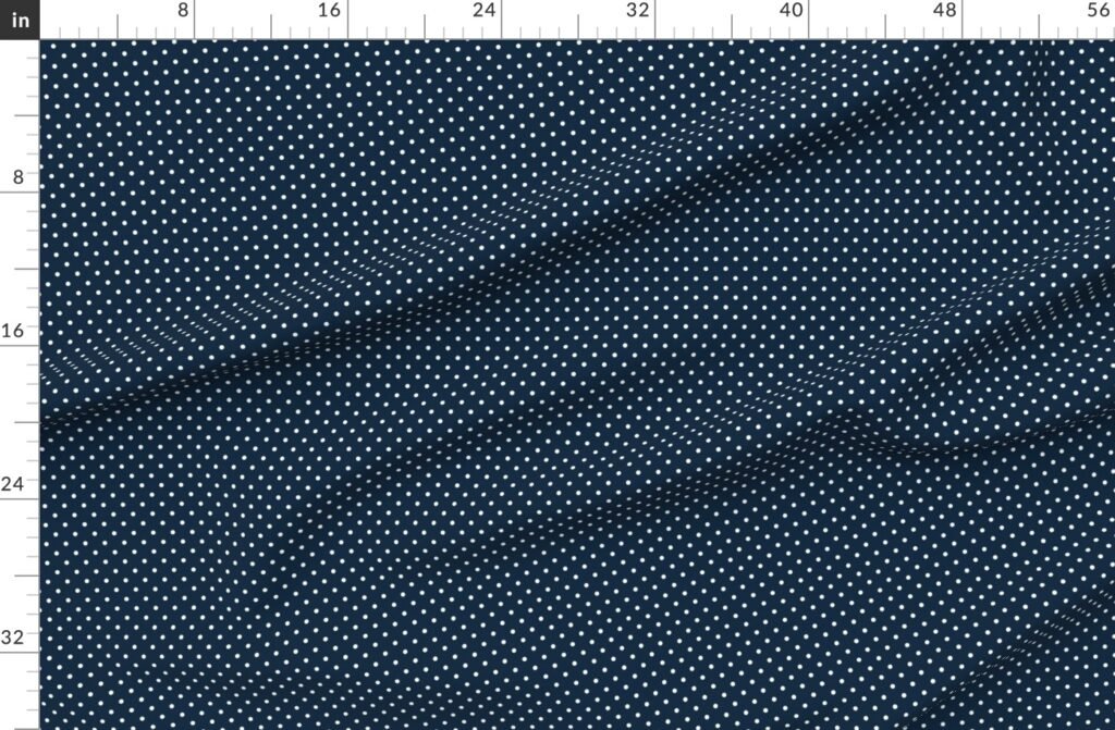 Mini White Polkadots on Navy Blue Fabric design