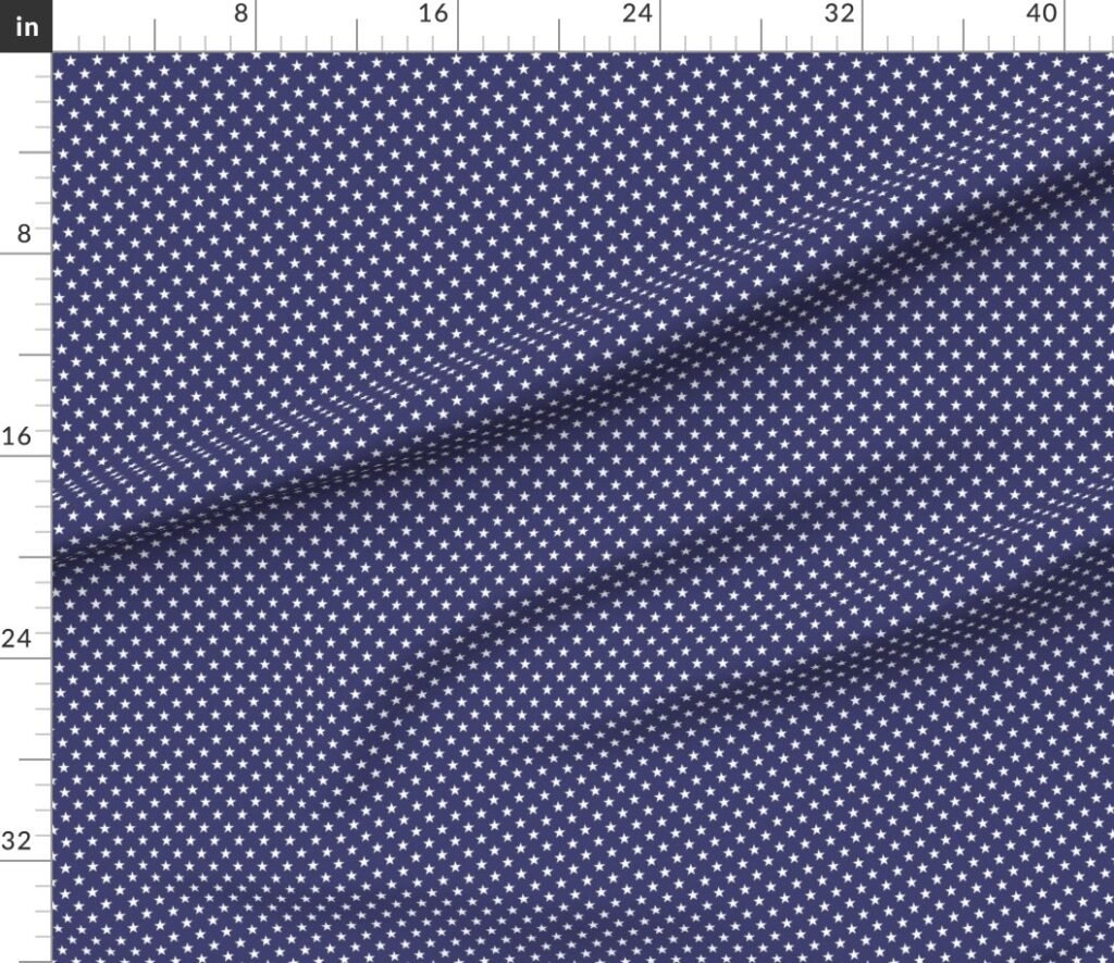 USA Flag White Stars on Blue Fabric design