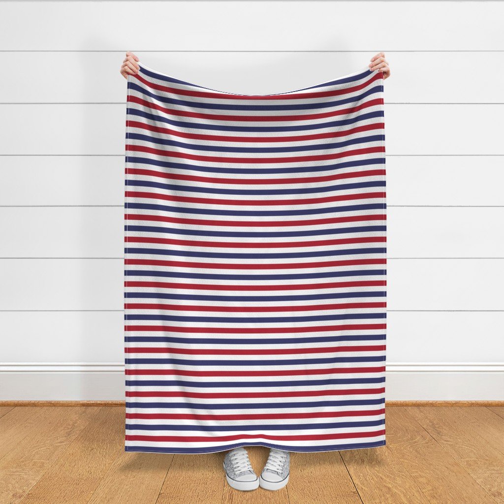 USA American Flag Red White and Blue Alternating Stripes Fabric 4th july fabric