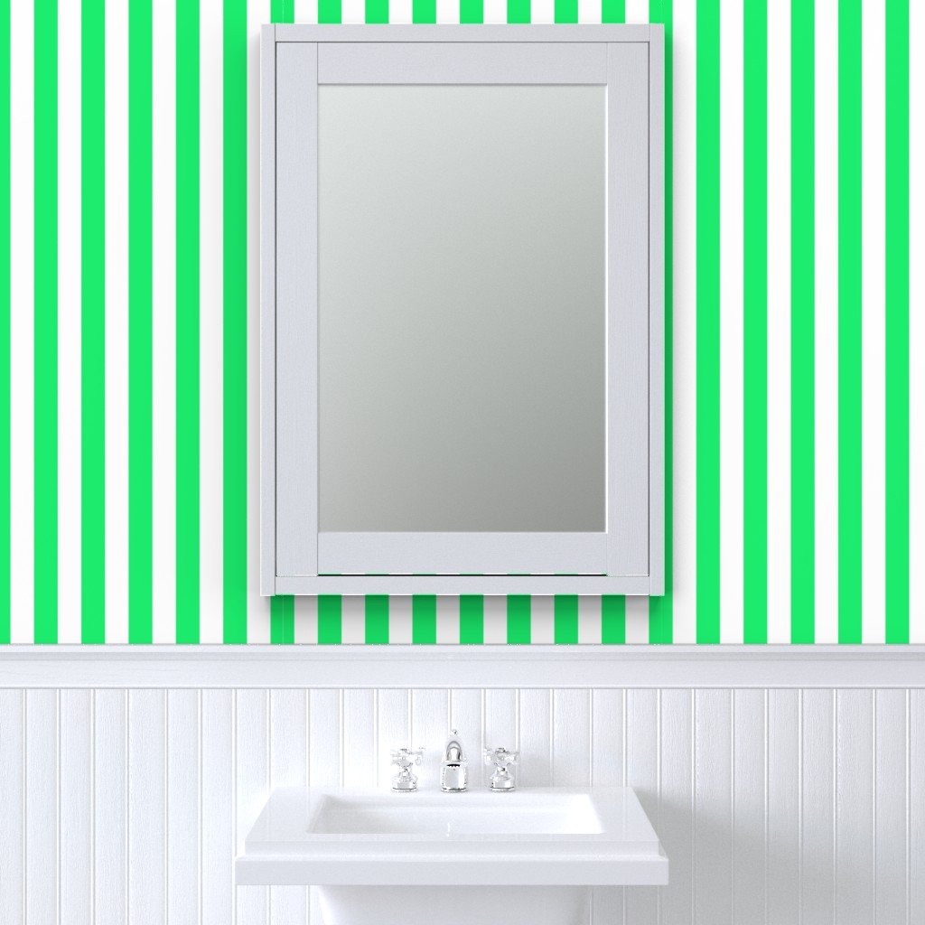 Lime Mojito Green Vertical Tent Stripes Florida Colors of the Wallpaper mint green wallpaper