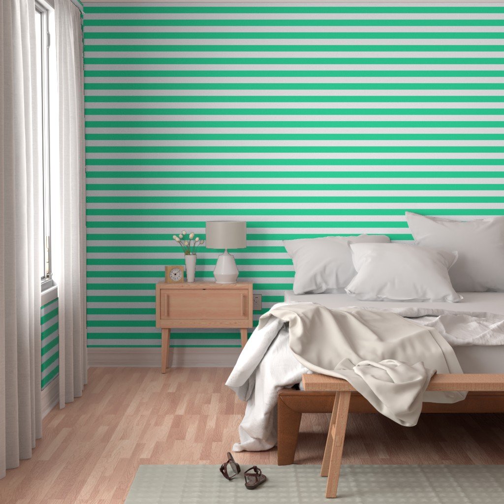 SeaMint Horizontal Tent Stripes Florida Colors of the Sunshine State Wallpaper sea mint stripes wallpaper
