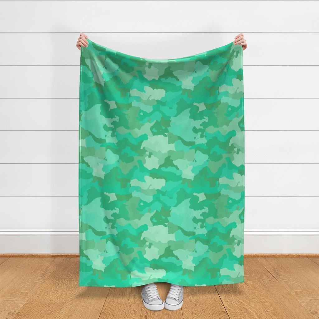 Sea Mint Camo Camouflage Pattern Fabric mint green fabric