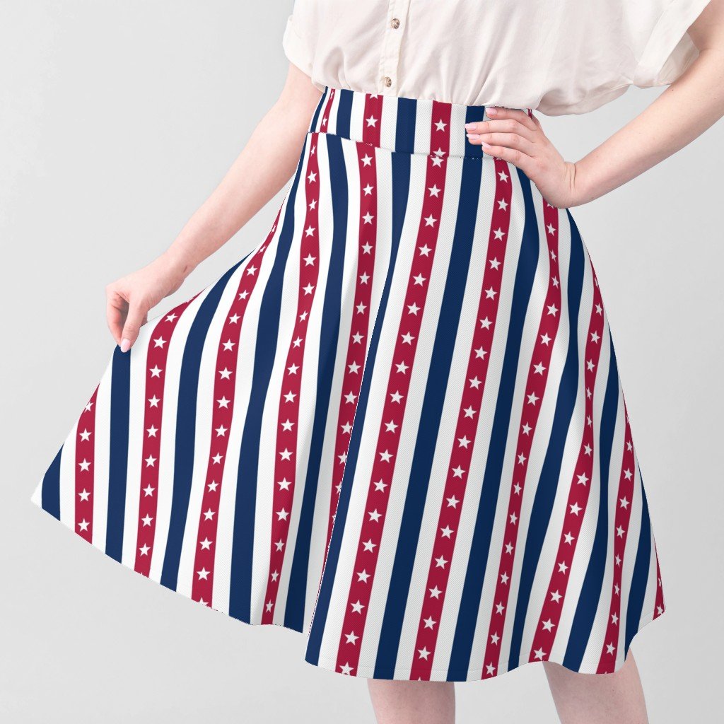 USA Flag Colors of Red White and Blue with Stars in Alternating 1 Inch Fabric usa flag fabric