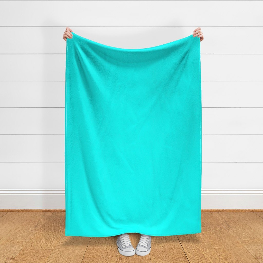 Neon Aqua Blue Coordinate Solid for Neo Deco Prints Fabric solid aqua blue fabric