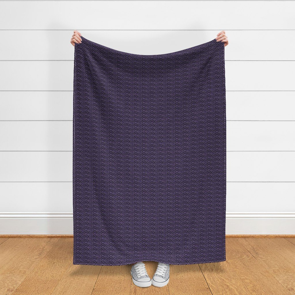 Micro Grinning Halloween Purple Faces on Black Fabric purple and black fabric