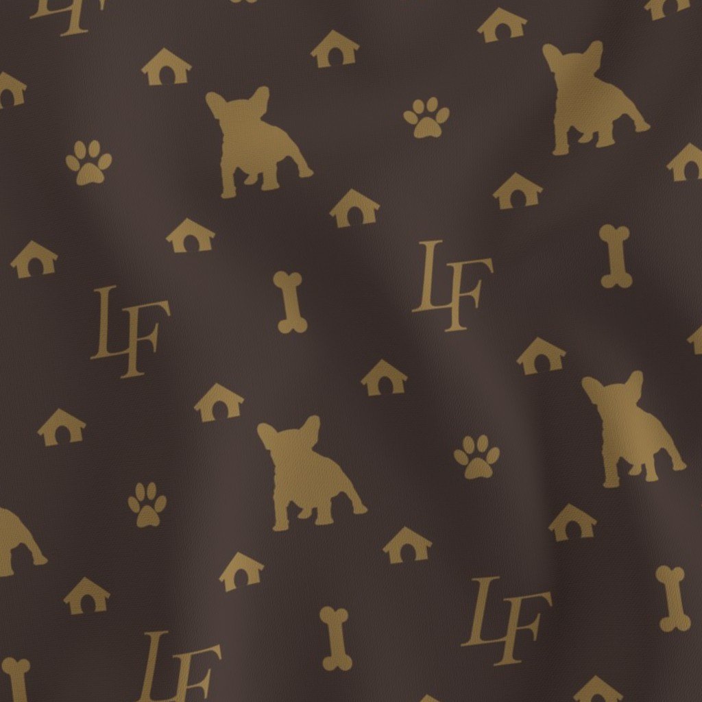 Louis Frenchie Bulldog Luxury Dog Attire Print Fabric luxury dog fabric