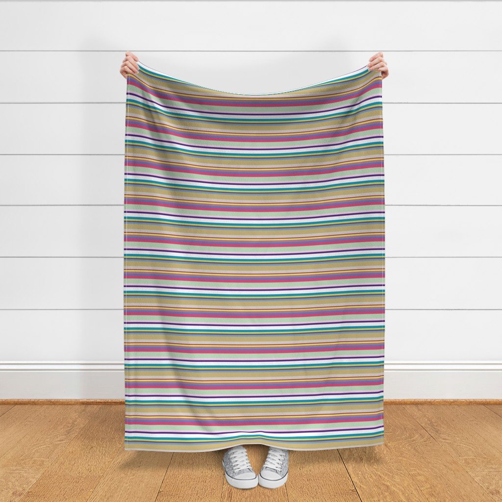 Multicolore Louis Frenchie Coordinate Candy Stripes Horizontal Fabric luxury pet fabric