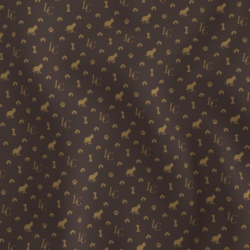 Louis Chihauhau Luxury Dog Attire Smaller Print Fabric louis brown fabric
