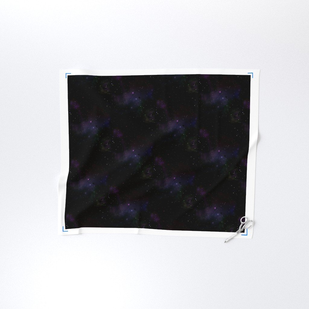 Midnight Black and Blue Night Sky Nova Fabric outer space fabric