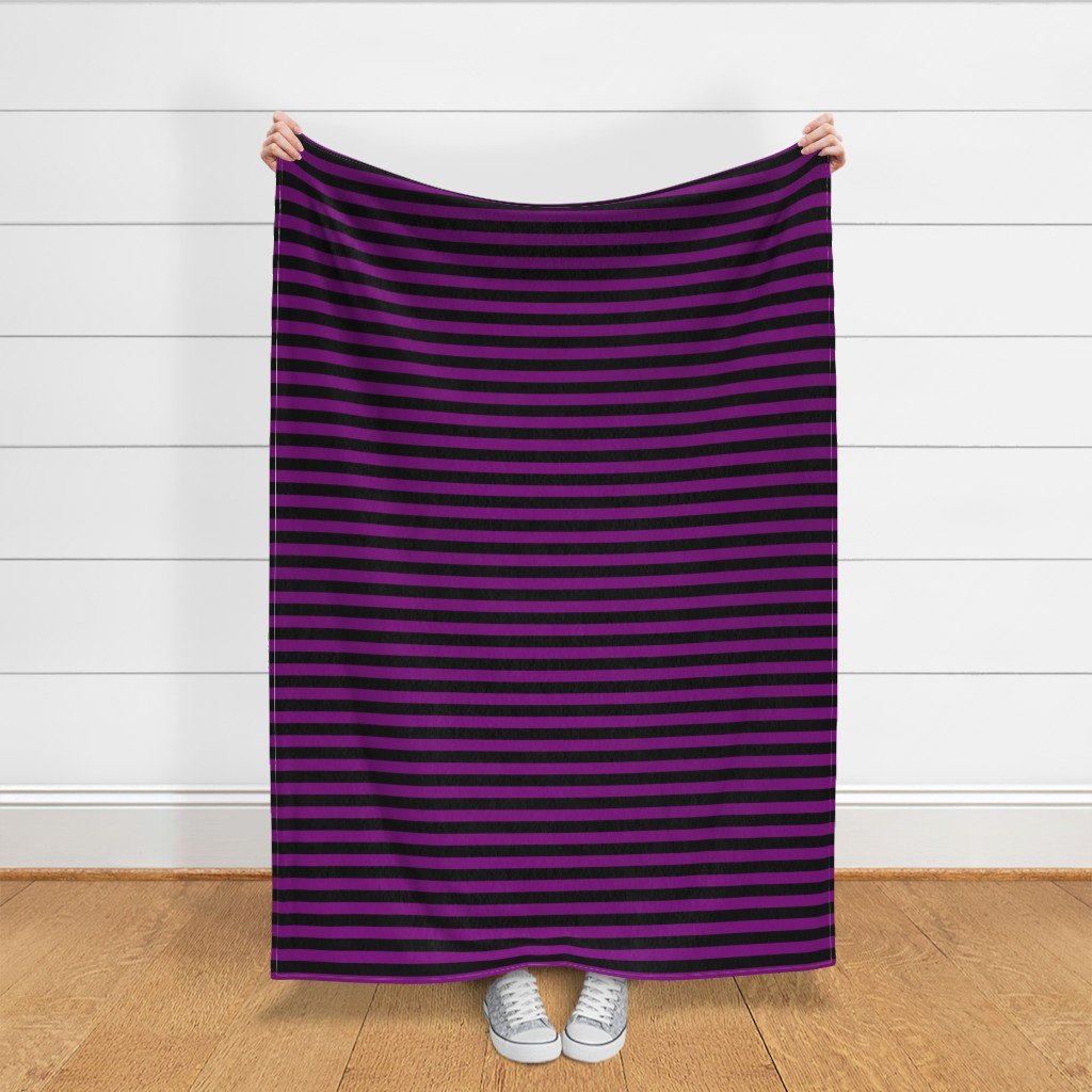 Halloween Holiday 1 inch Black and Zombie Purple Witch Stripes Fabric halloween stripe fabric