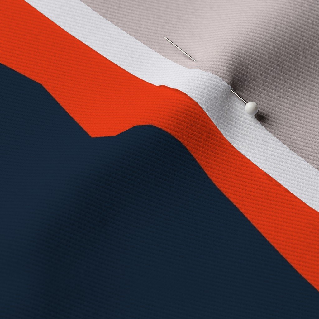 3 Inch Vertical Navy and Orange Cabana Stripes Fabric orange stripe fabric