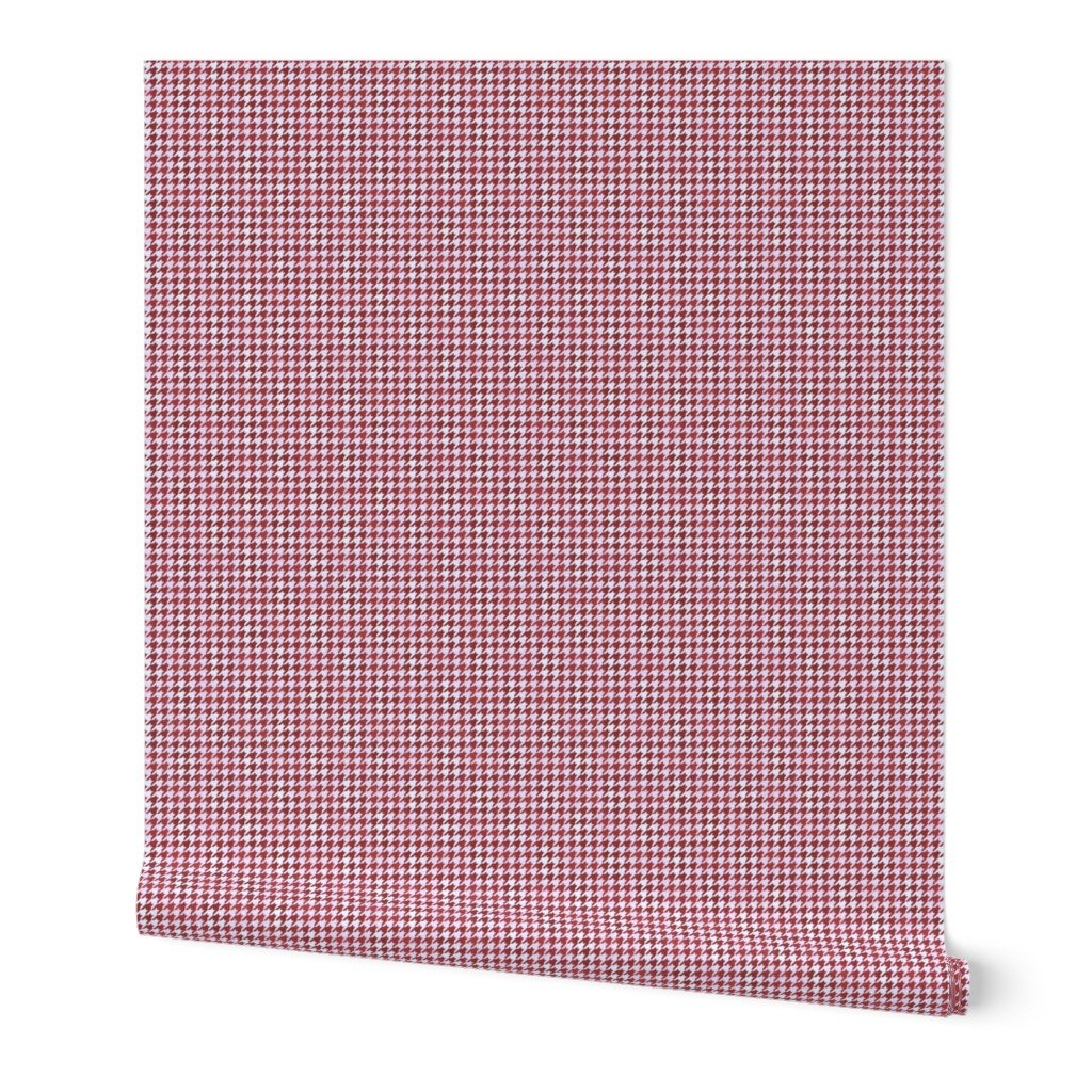 Small Burgundy Wine Red and White Hand Houndstooth Check Watercolor Wallpaper white houndstooth wallpaper