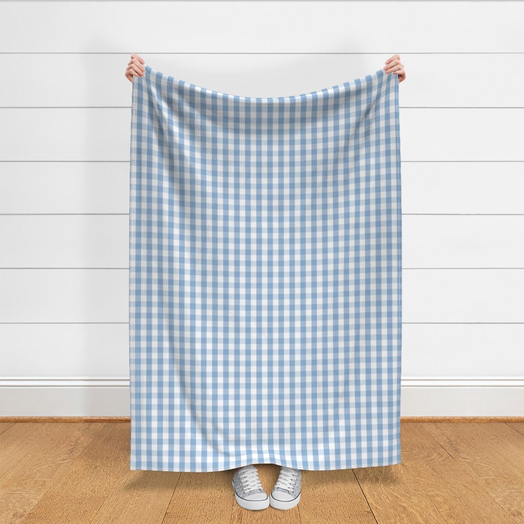 1 inch Airy Blue Gingham Check Fabric blue and white fabric