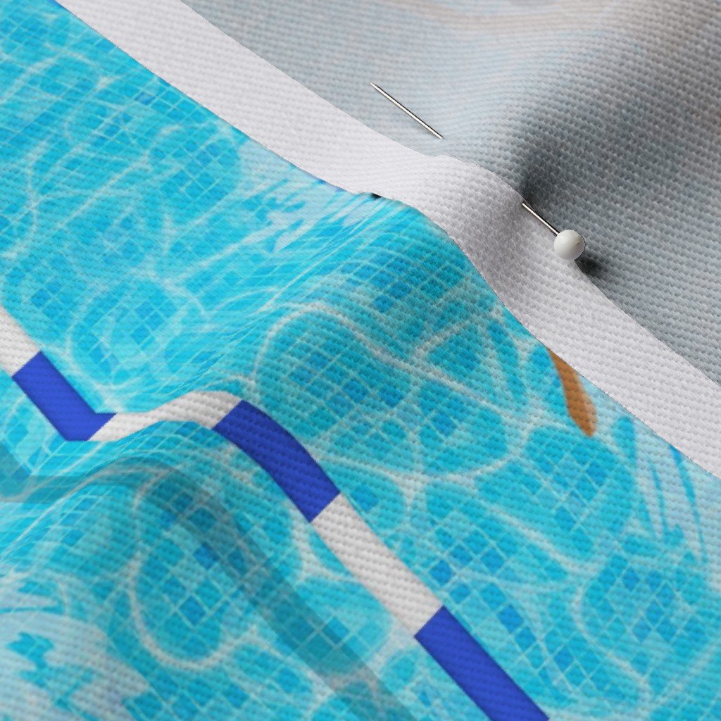Swimming Pool Vertical Lane Laps Adult Swim Fabric swim design fabric