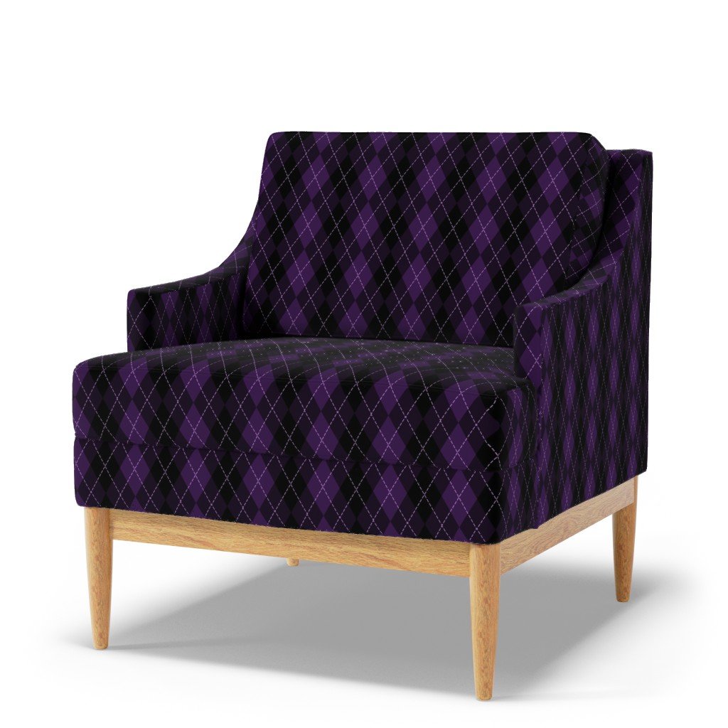 Dark Purple Argyle Diamond Check Fabric purple argyle check fabric