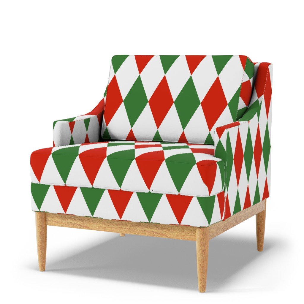 Jumbo Red Green Christmas Harlequin Diamond Check Fabric diamond pattern fabric