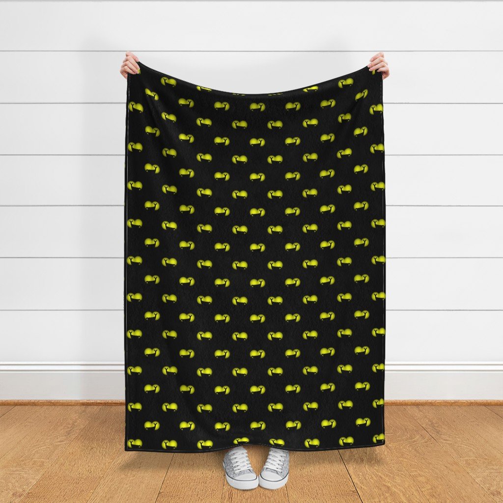 Deer Caught in Headlights- Bright Yellow Eyes in the Dark Fabric yellow lights fabric