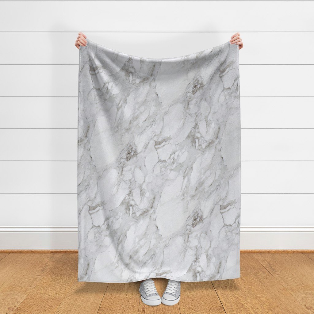 White Natural Marble - Natural Grey Veined Stone Fabric white and grey marble fabric