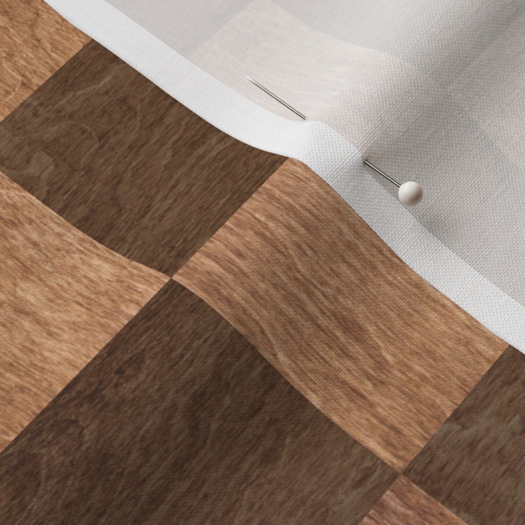 2 inch Dark Wood Checkerboard Chess Marquetry Pattern Fabric wooden check fabric