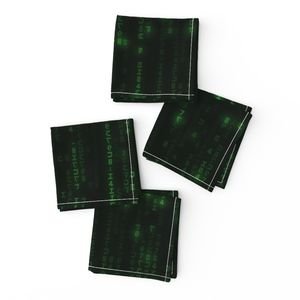 Neon Green Digital Rain Computer Code Decor Collection Decor Collection code napkins design