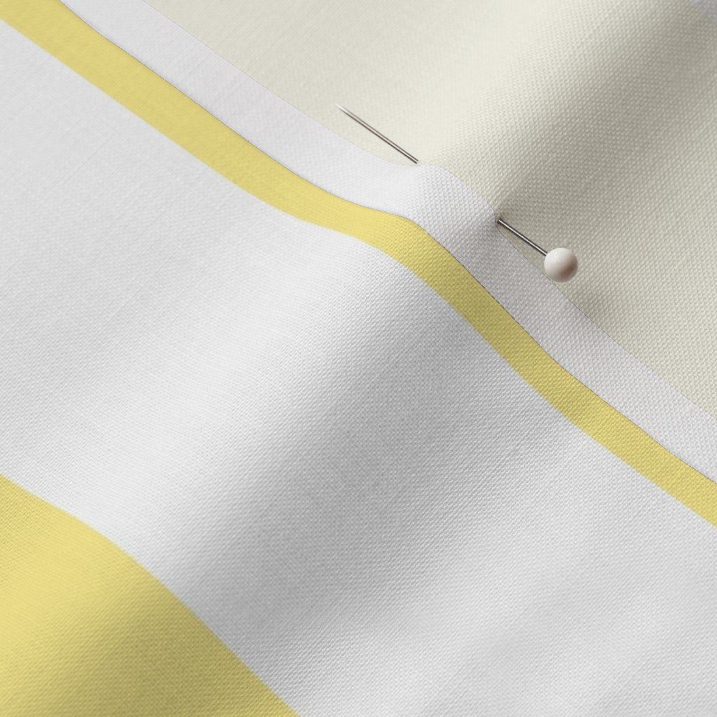 Buttermilk Yellow and White 2 Inch Vertical Cabana Stripes Fabric buttermilk yellow fabric
