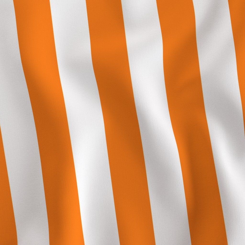 Florida Orange and White Vertical Stripes Fabric orange stripe fabric