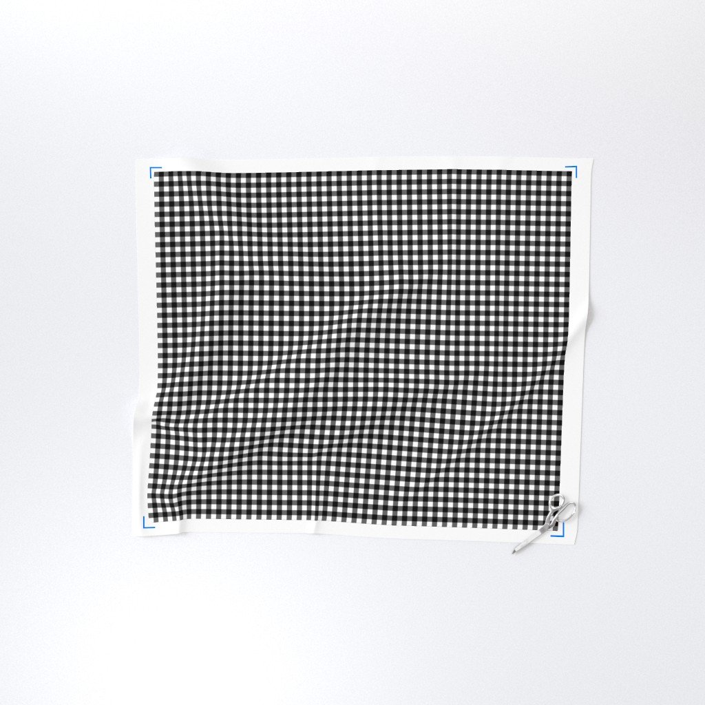 Black Color Classic Small Half Inch Gingham Check Tartan Plaid Fabric black gingham fabric