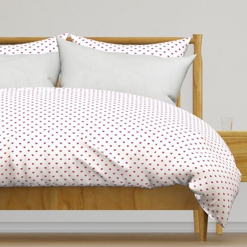 Mini Bubble Gum Pink Color Valentines Polkadot Love Hearts on White Design Collection Home Styling Collection bubble gum white duvet cover design