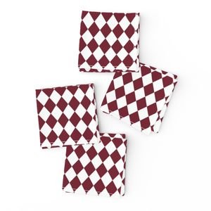 Small Wine and White Diamond Harlequin Check Pattern Design Collection Home Decor Collection harlequin pattern napkins design