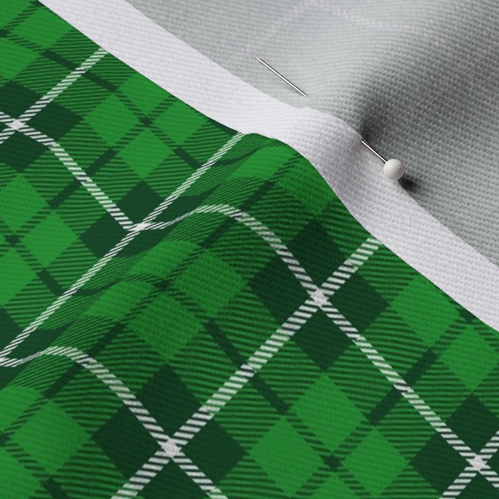 Small Bright Green and White St Patricks Day Irish Tartan Check Fabric eire fabric