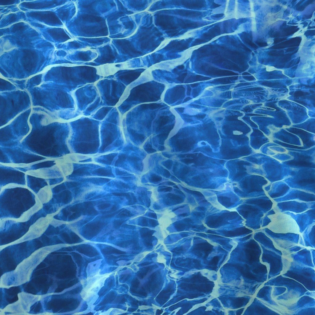 Blue Pool Water Ripple Reflections with Shimmering Summer Waves Fabric water waves fabric