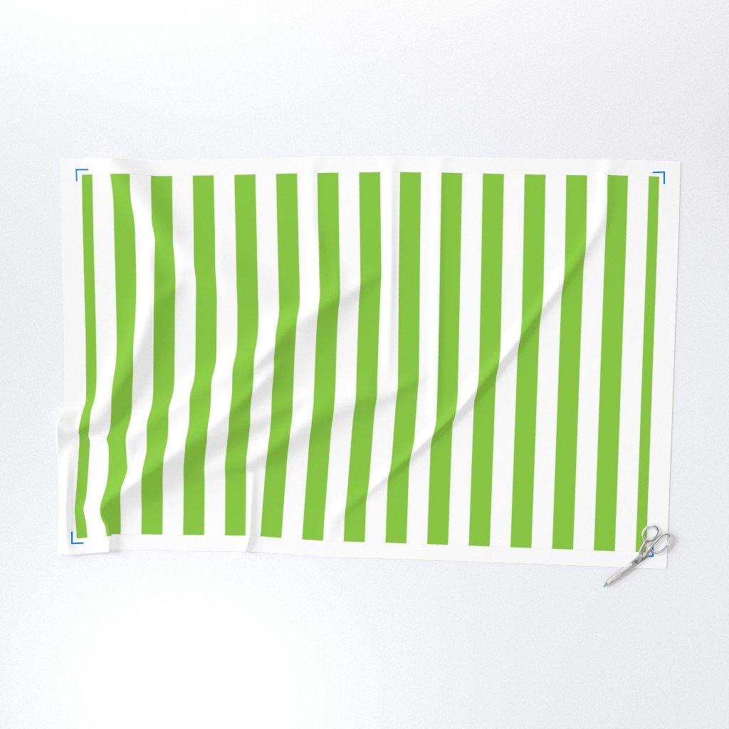 Lime and White 2 Inch Vertical Cabana Stripes Fabric lime stripe fabric