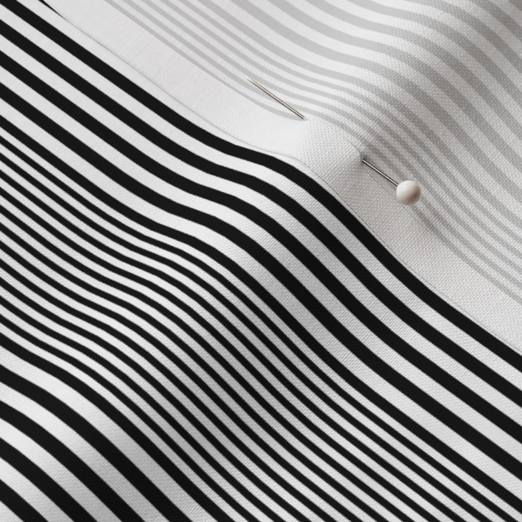 Small Black and White French Chateau Art Deco Ticking Stripe Fabric black ticking fabric